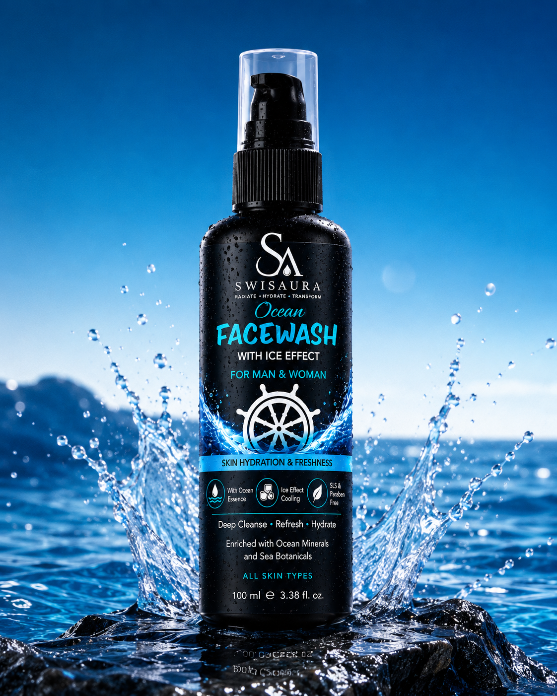 Ocean Facewash with Ice Effect — Pack of 1 | 100ml For Men & Women