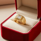 Royal Square Crown Gold Ring GMR -23